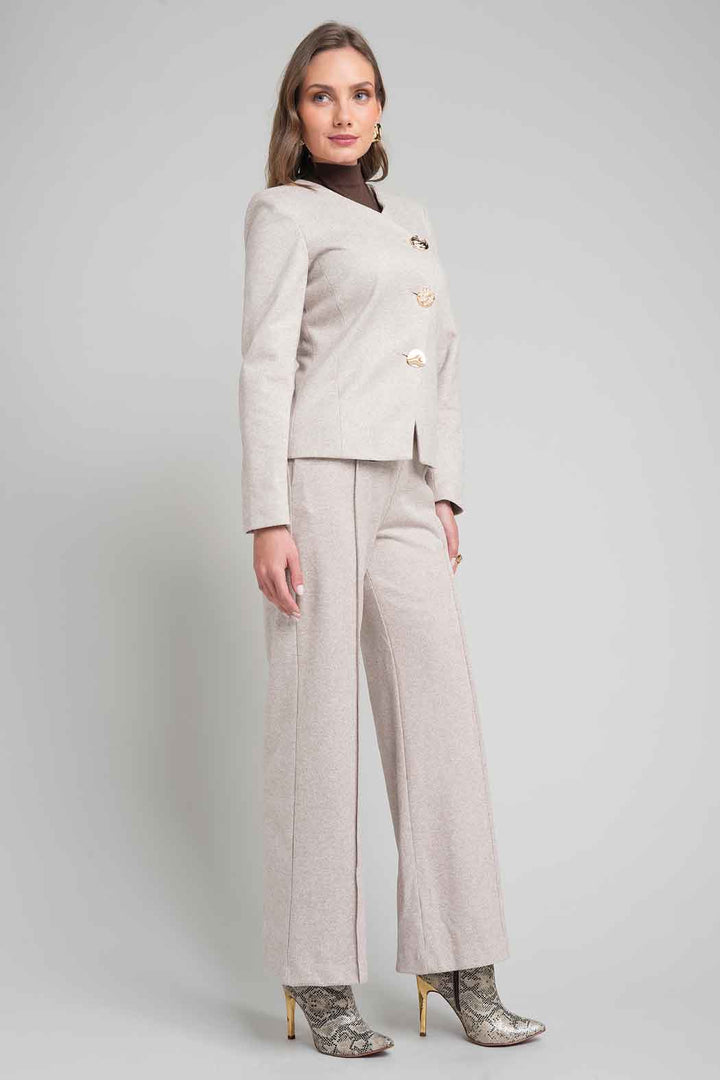 Conjunto De Pantalon Y Saco Con Botones Dorados
