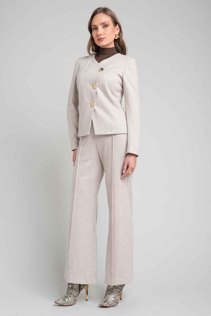 Conjunto De Pantalon Y Saco Con Botones Dorados
