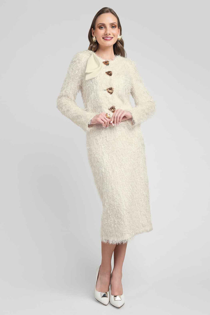 Conjunto De Falda Con Saco Con Textura Peluda