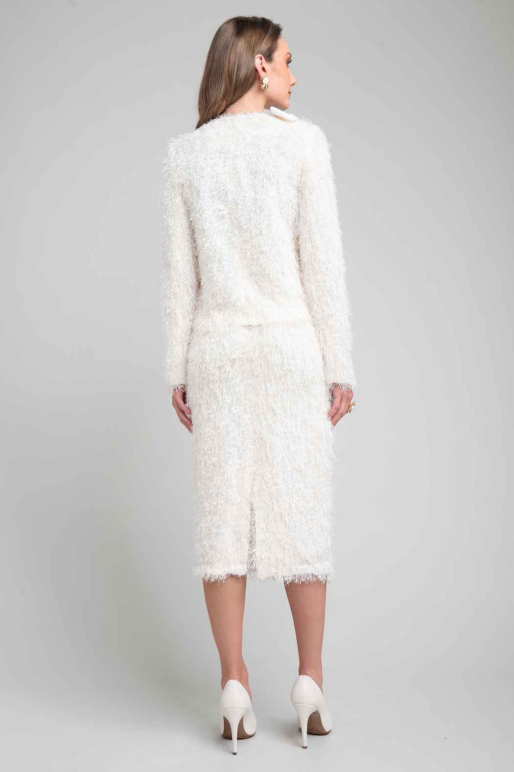 Conjunto De Falda Con Saco Con Textura Peluda