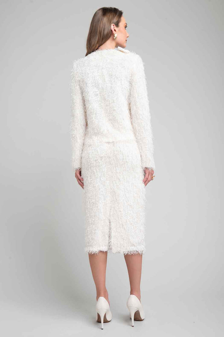 Conjunto De Falda Con Saco Con Textura Peluda