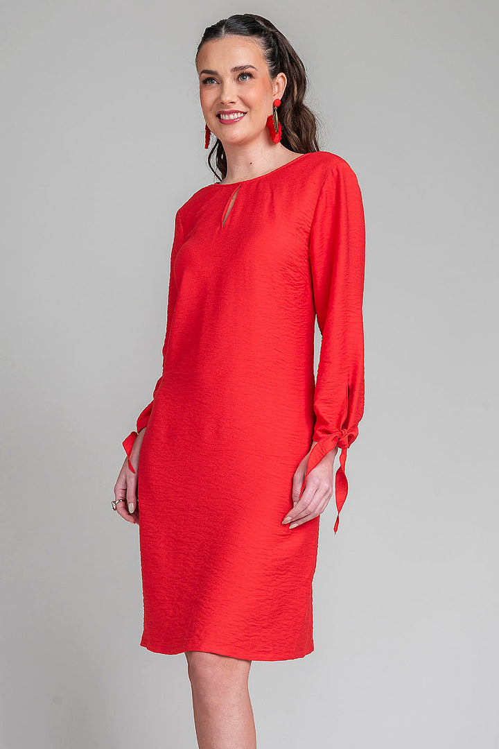 Vestido Liso Con Escote Redondo