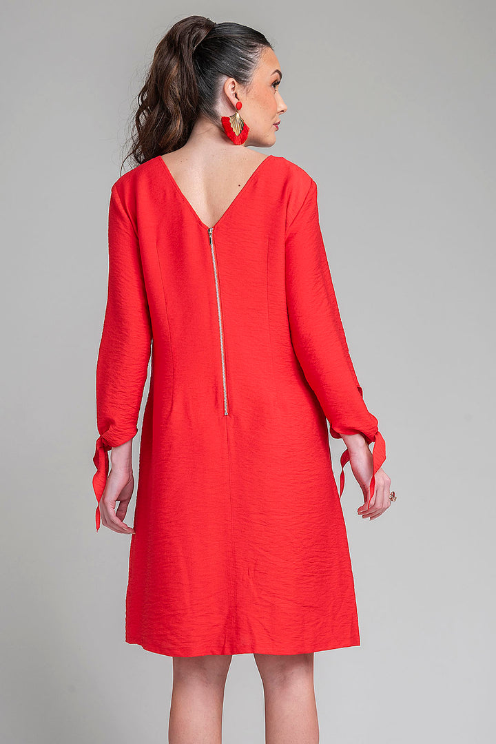 Vestido Liso Con Escote Redondo