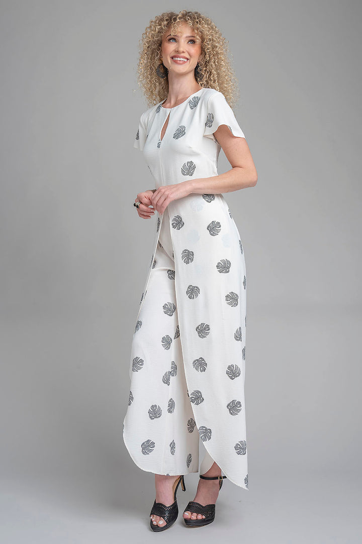 Jumpsuit Con Estampado De Hojas