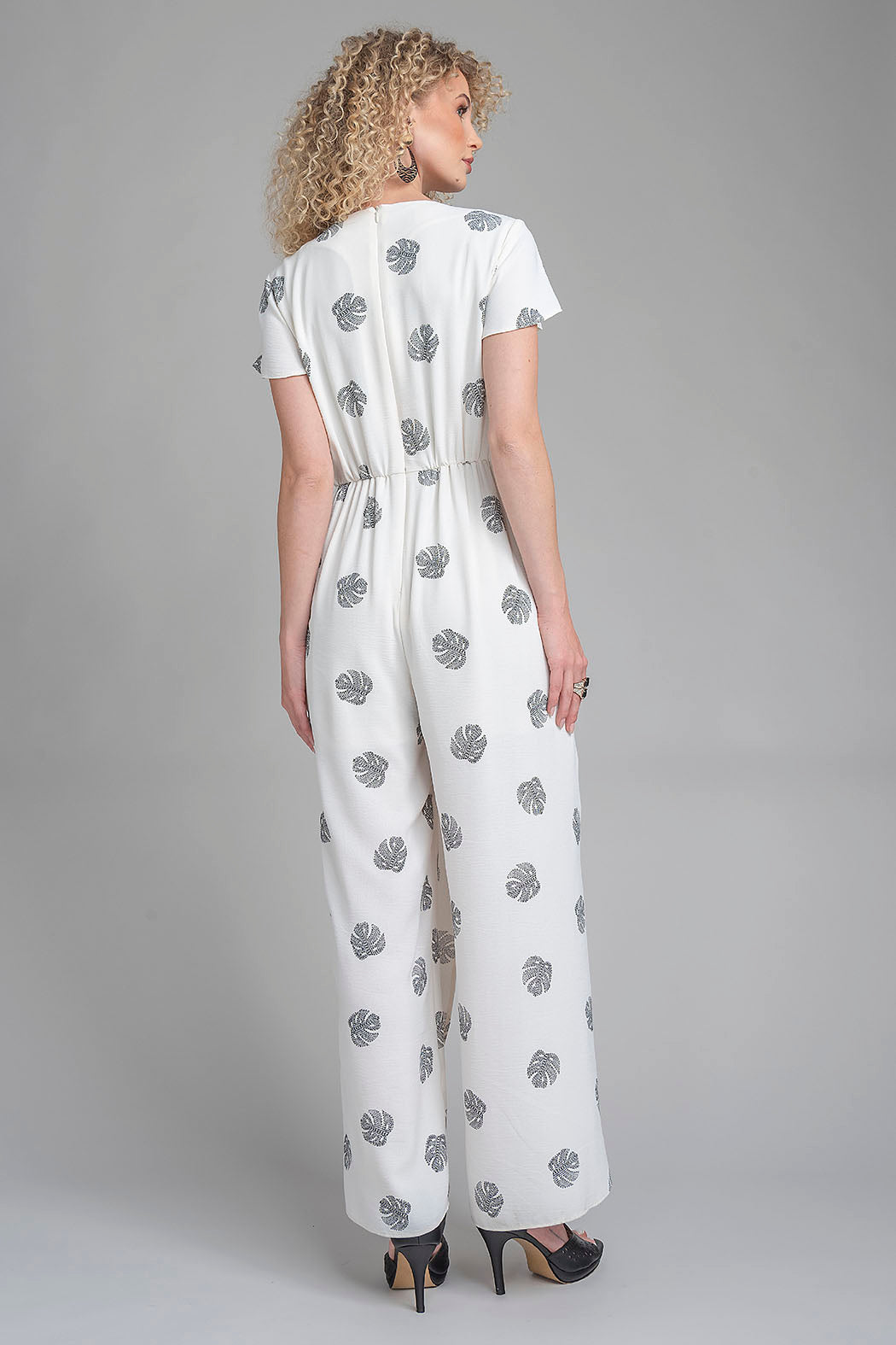 Jumpsuit Con Estampado De Hojas