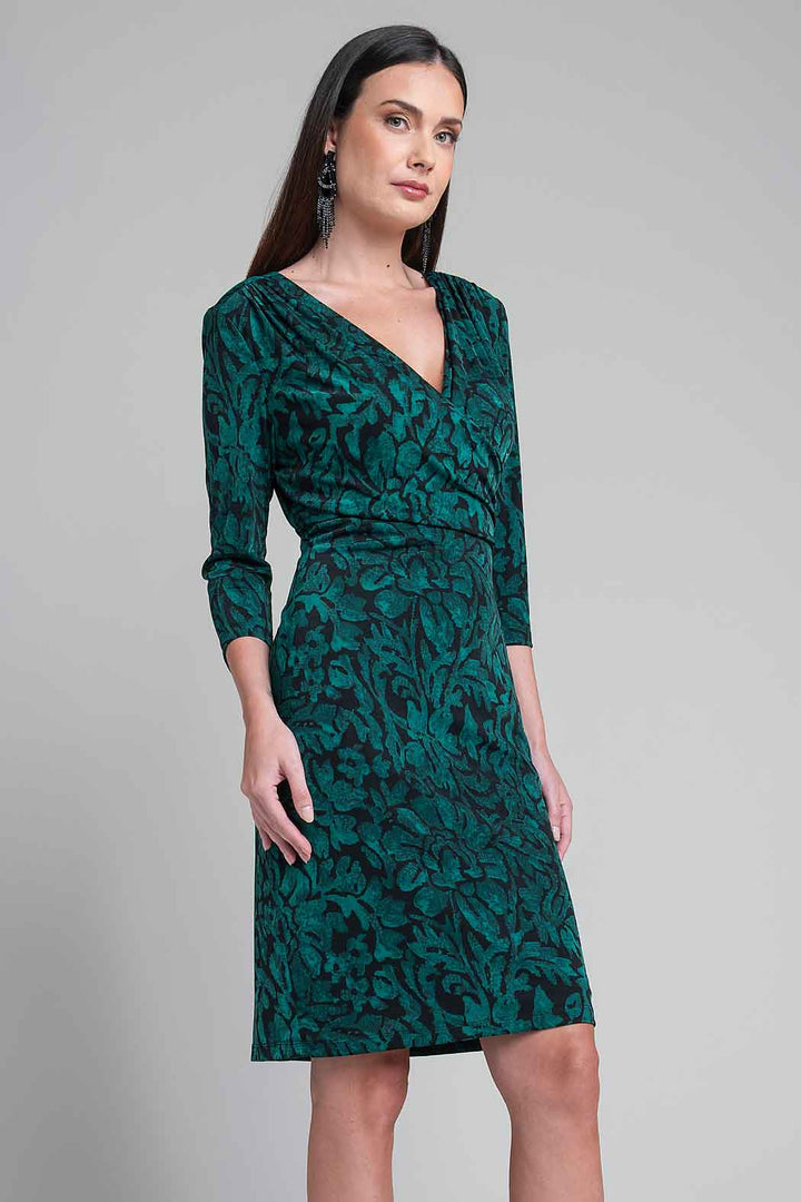Vestido Estampado Con Escote Cruzado