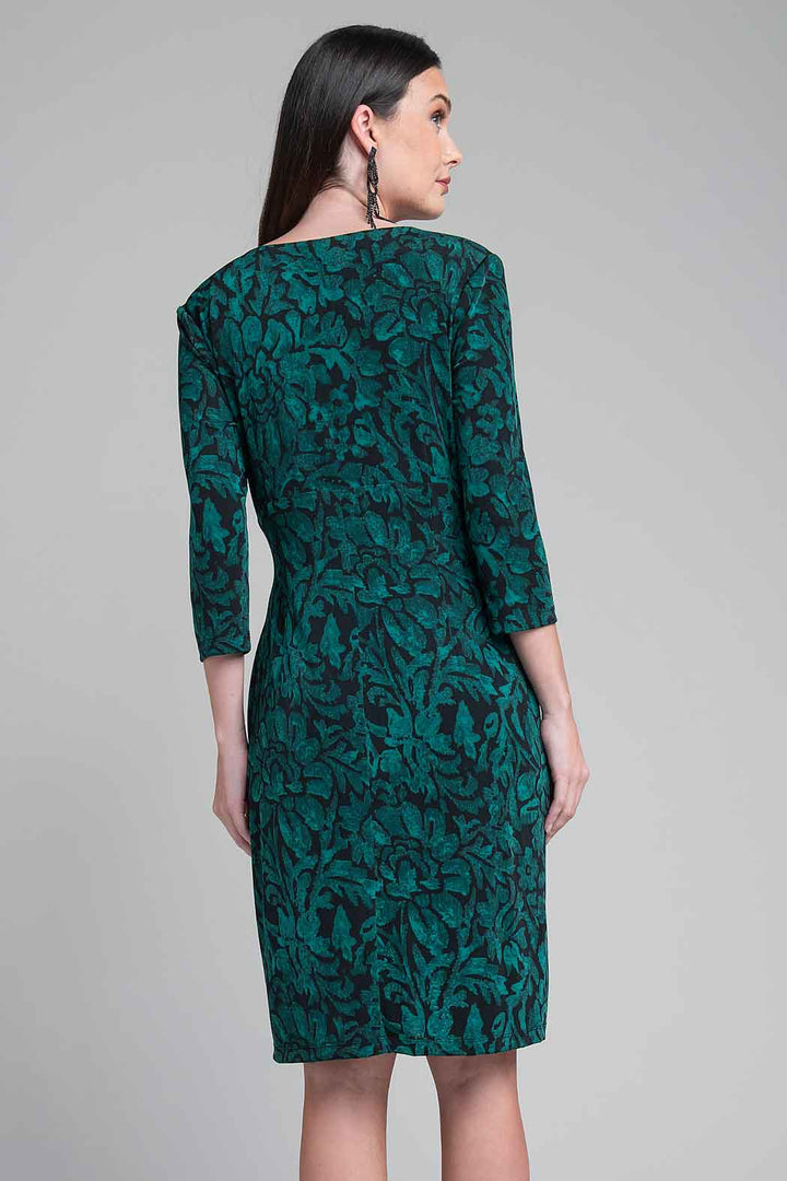 Vestido Estampado Con Escote Cruzado