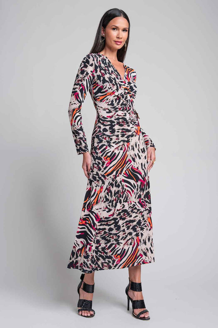 Vestido Largo Con Estampado Animal Print