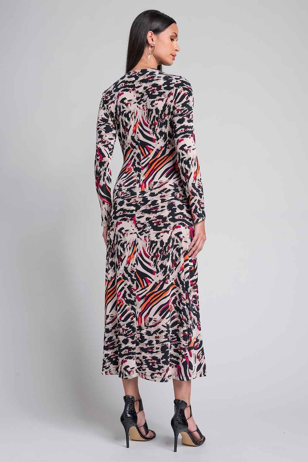 Vestido Largo Con Estampado Animal Print
