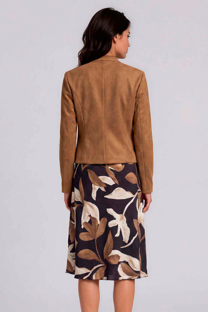 Vestido Estampado Con Saco Liso