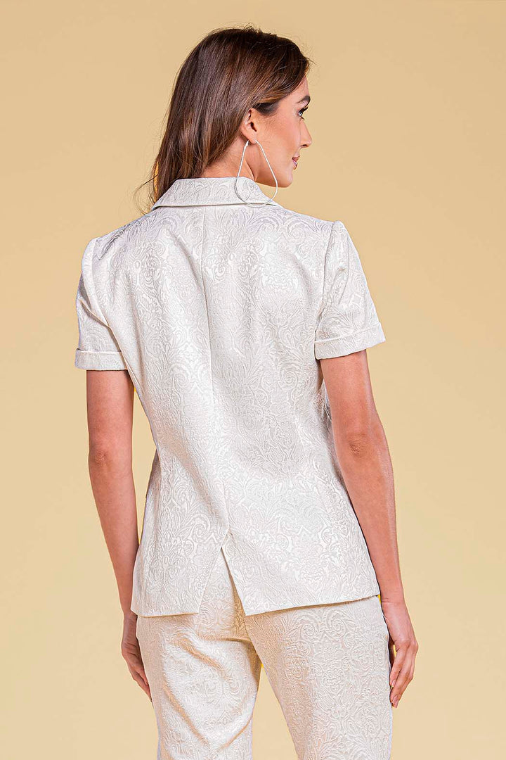 Saco De Manga Corta Con Brocado