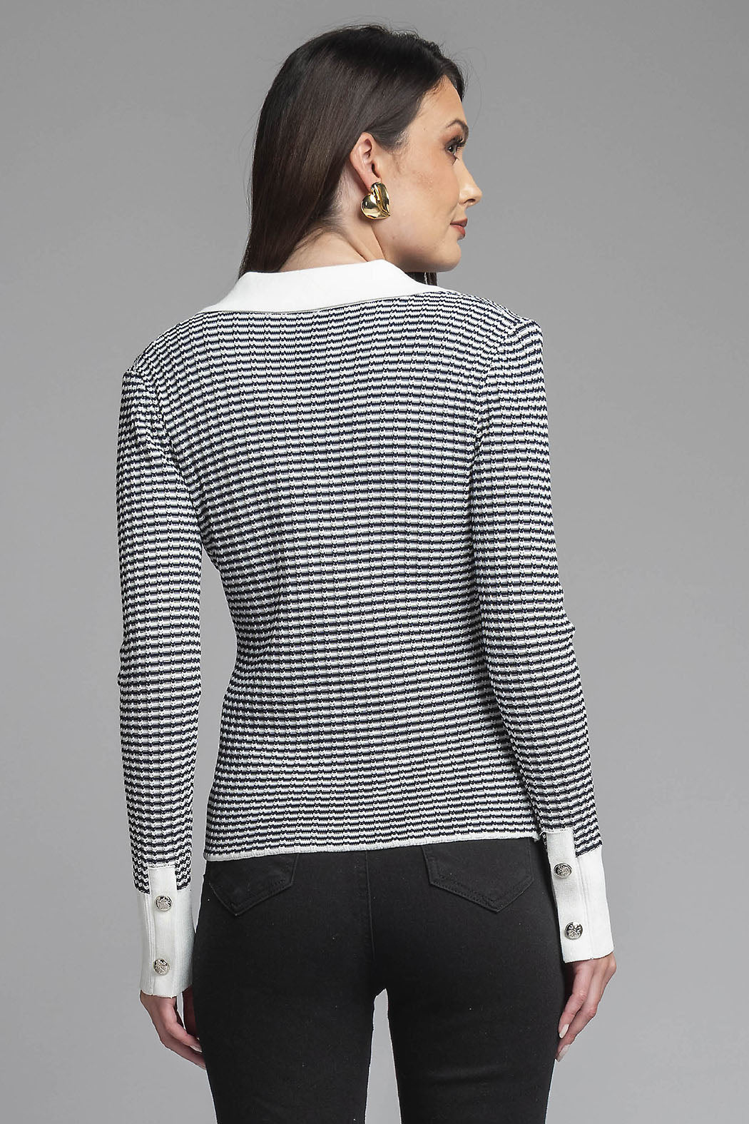 Sueter De Punto Con Cuello Camisero