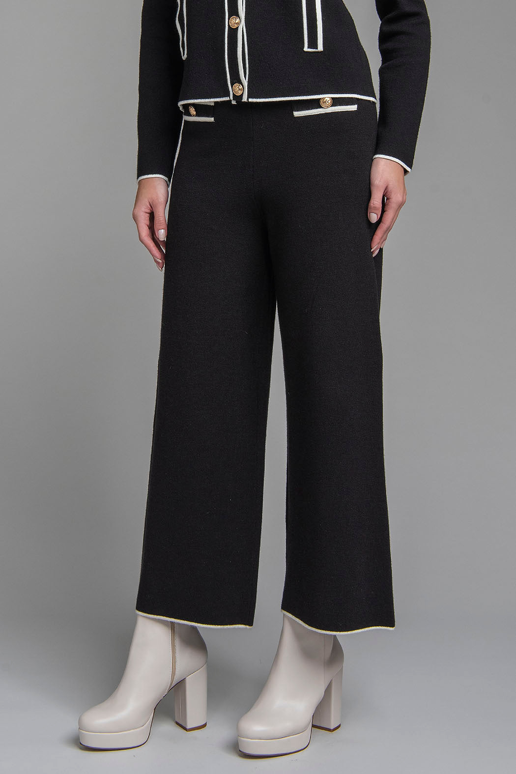 Pantalon De Punto Corte Recto