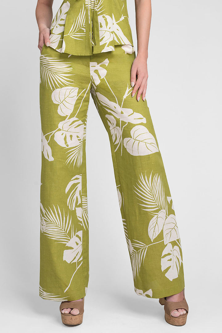 Pantalon Estampado Corte Recto