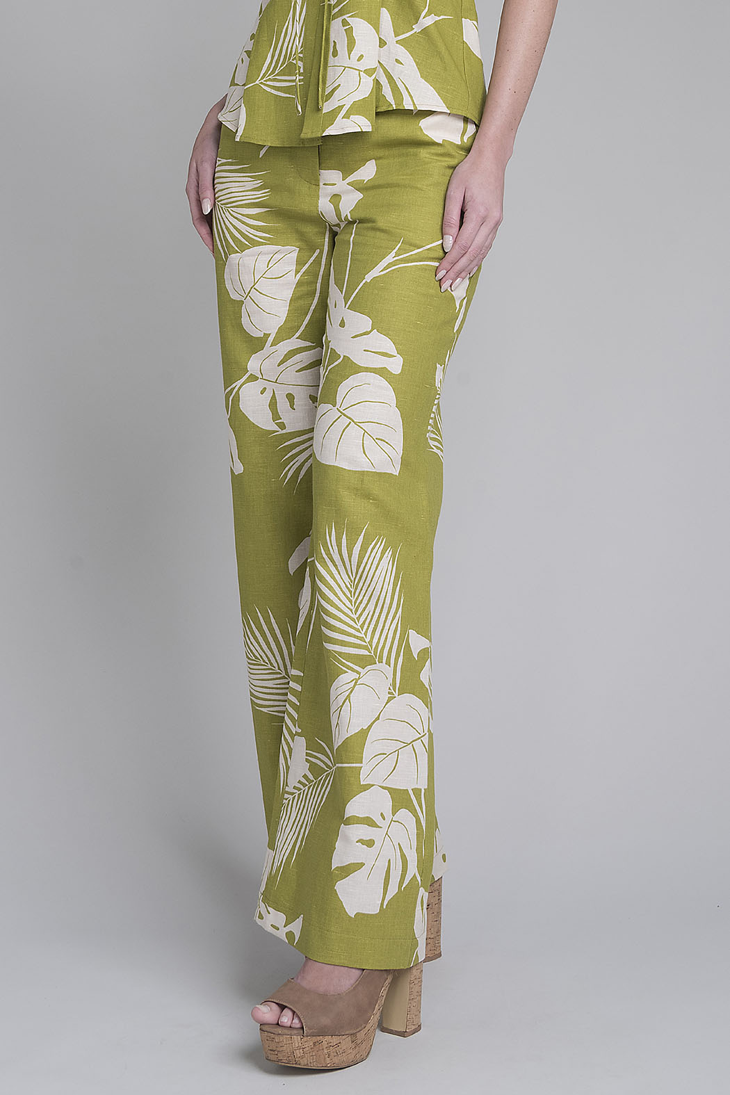 Pantalon Estampado Corte Recto