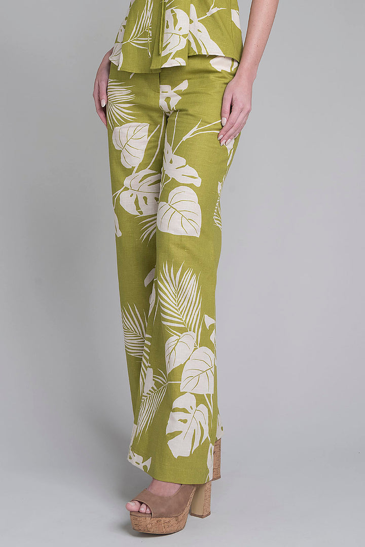 Pantalon Estampado Corte Recto