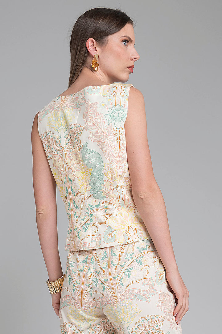 Blusa Estampada Sin Mangas