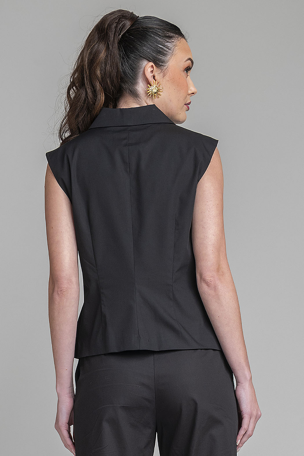 Blusa Lisa Con Solapa