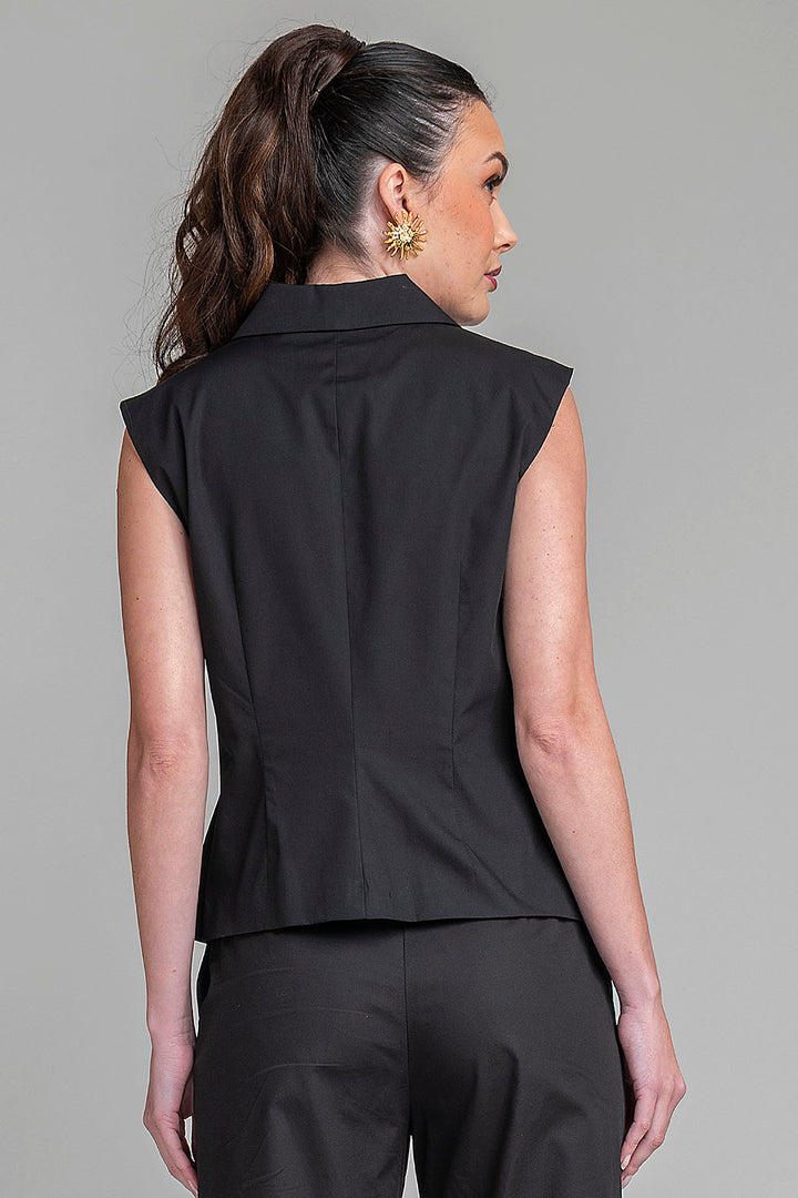 Blusa Lisa Con Solapa