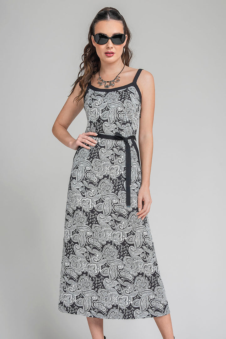 Vestido Estampado De Tirantes