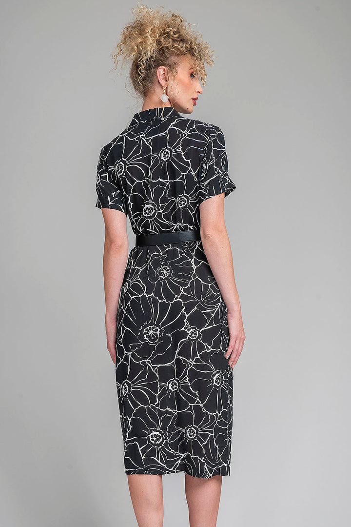 Vestido Estampado Con Cinturon