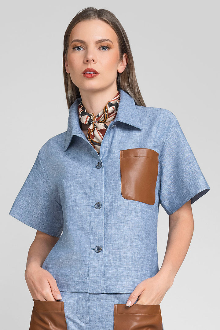 Blusa Camisera Jaspeada