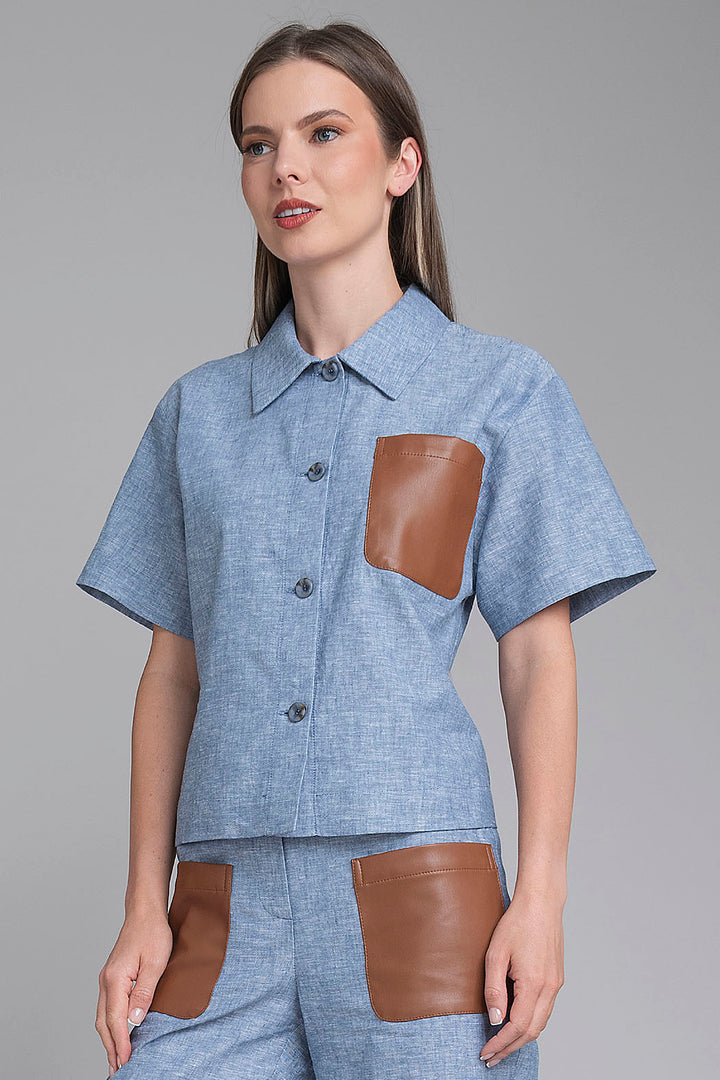 Blusa Camisera Jaspeada