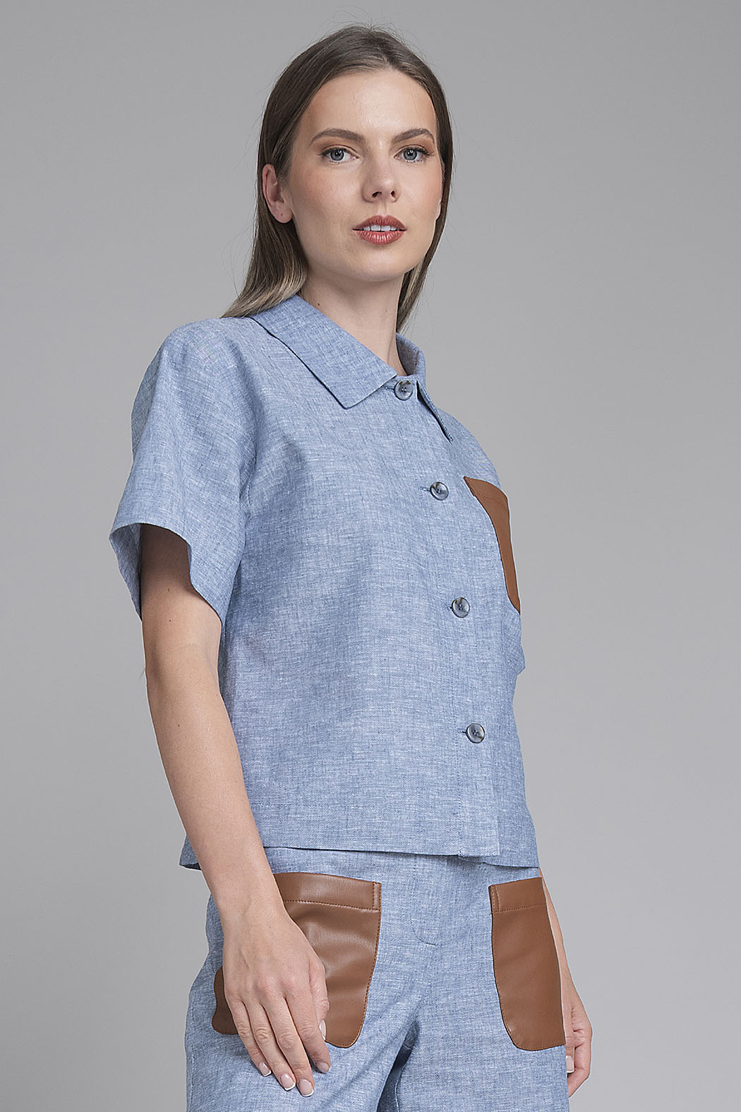 Blusa Camisera Jaspeada