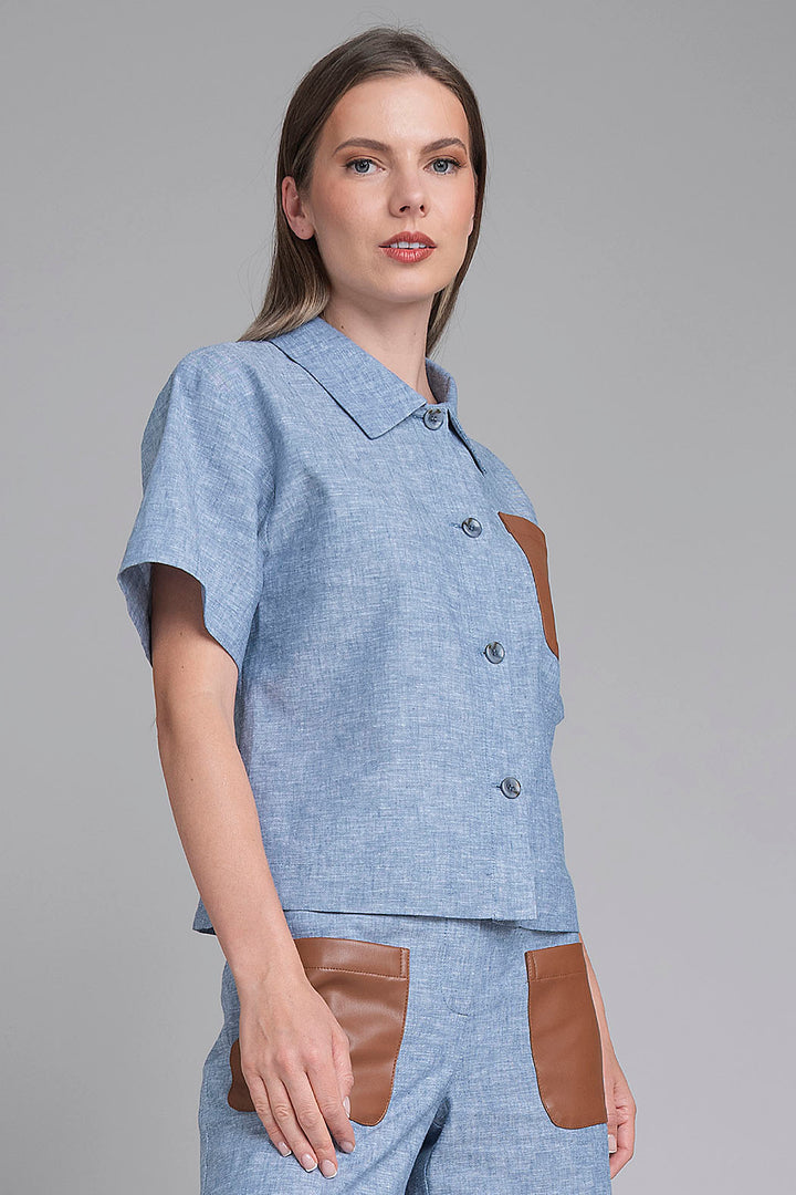 Blusa Camisera Jaspeada