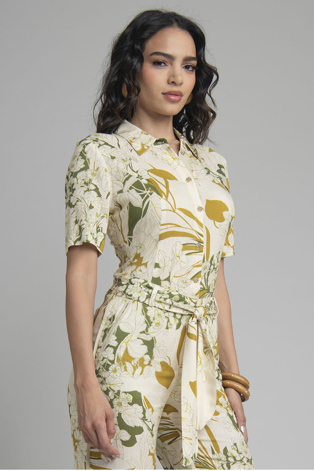 Blusa Estampada De Manga Corta