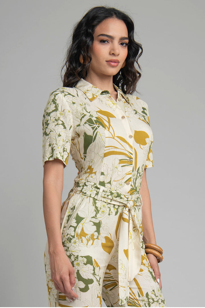 Blusa Estampada De Manga Corta