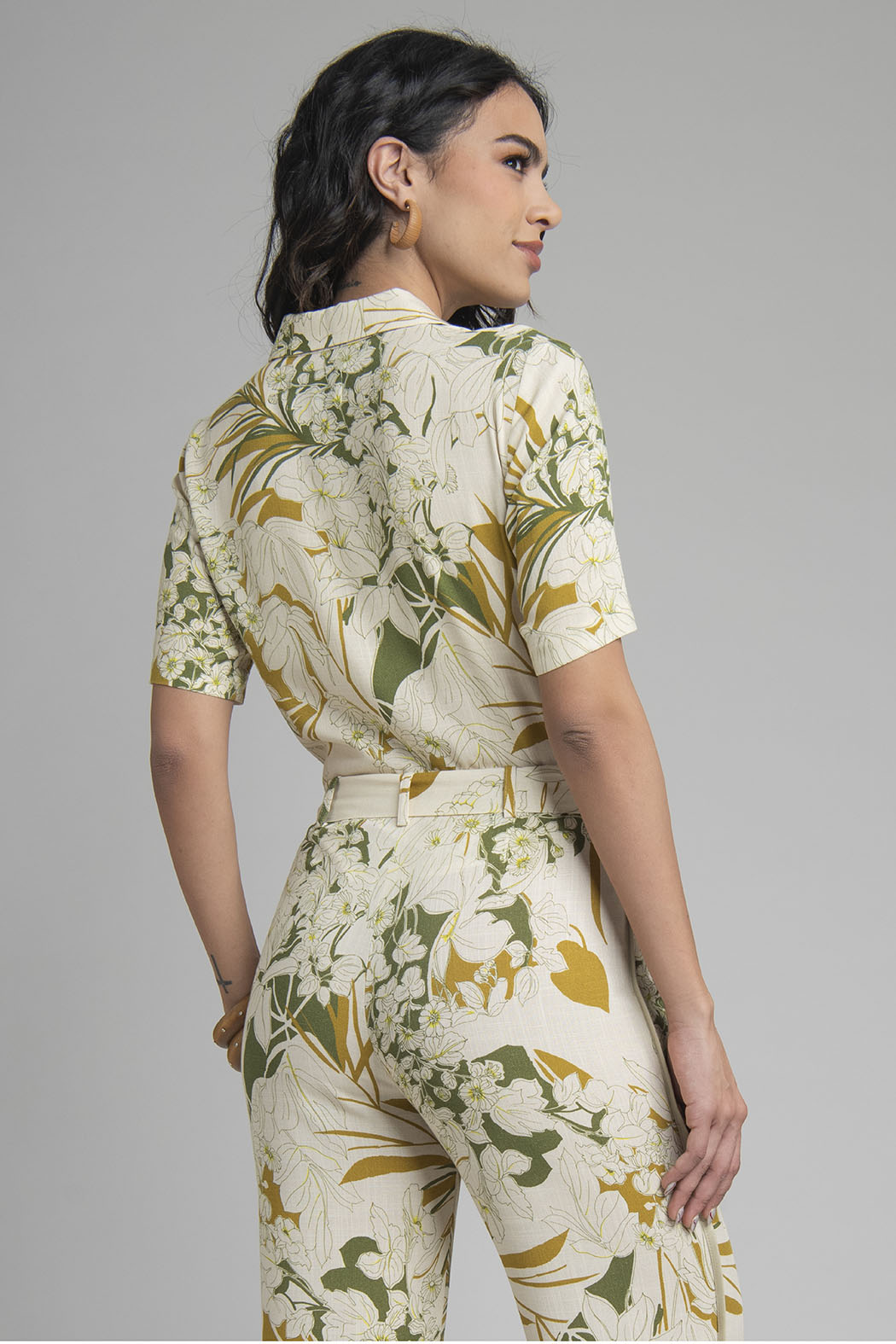 Blusa Estampada De Manga Corta