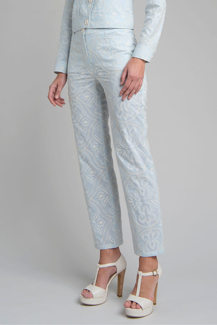 Pantalon Estampado Corte Recto