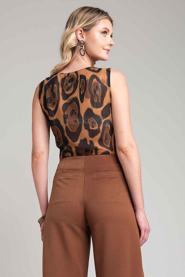 Blusa Sin Mangas Con Estampado Animal Print