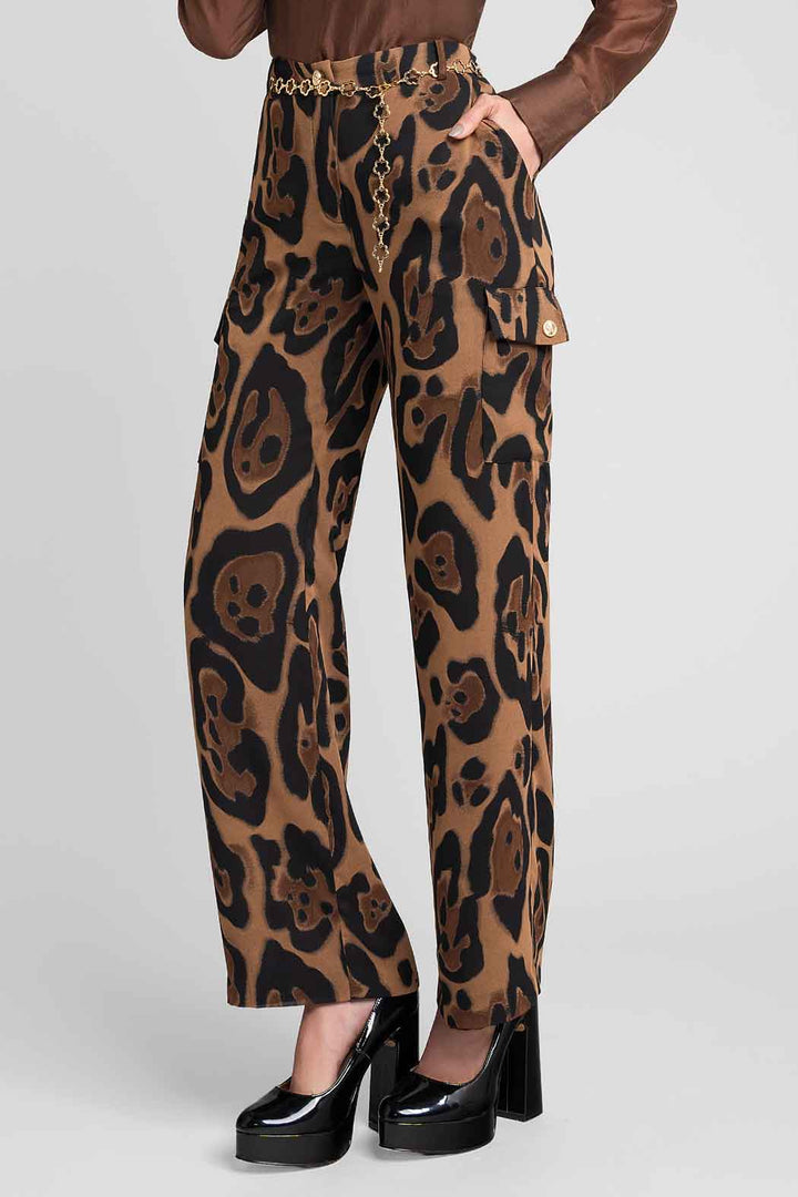 Pantalon Con Estampado Animal Print