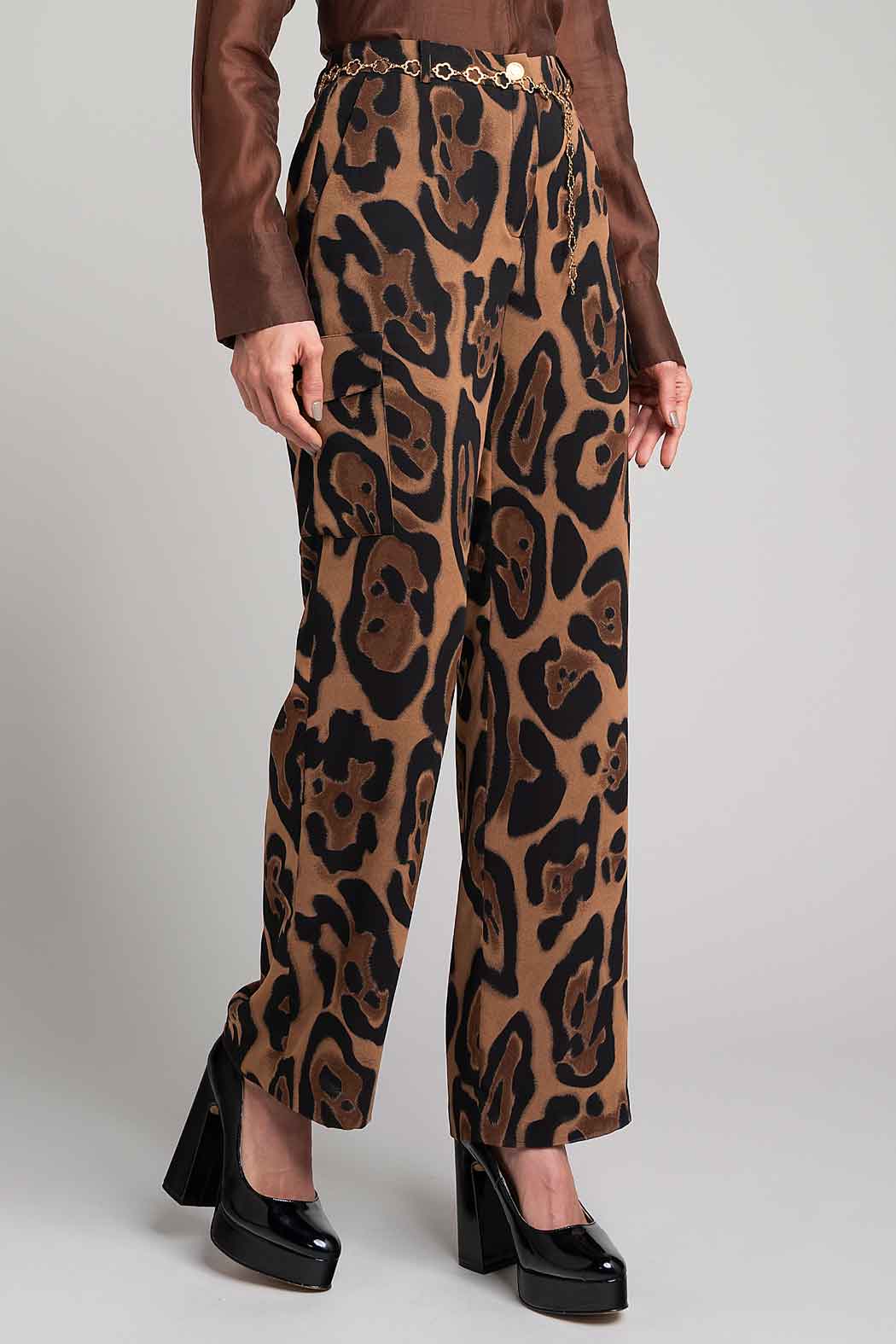 Pantalon Con Estampado Animal Print