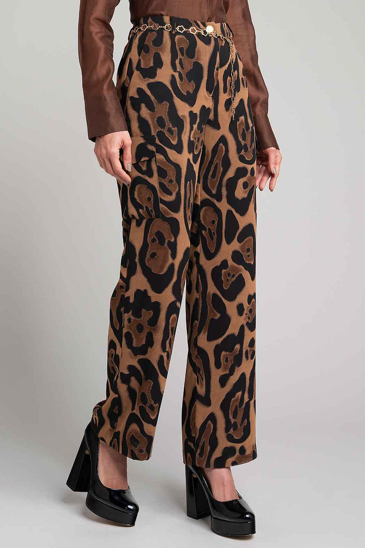 Pantalon Con Estampado Animal Print