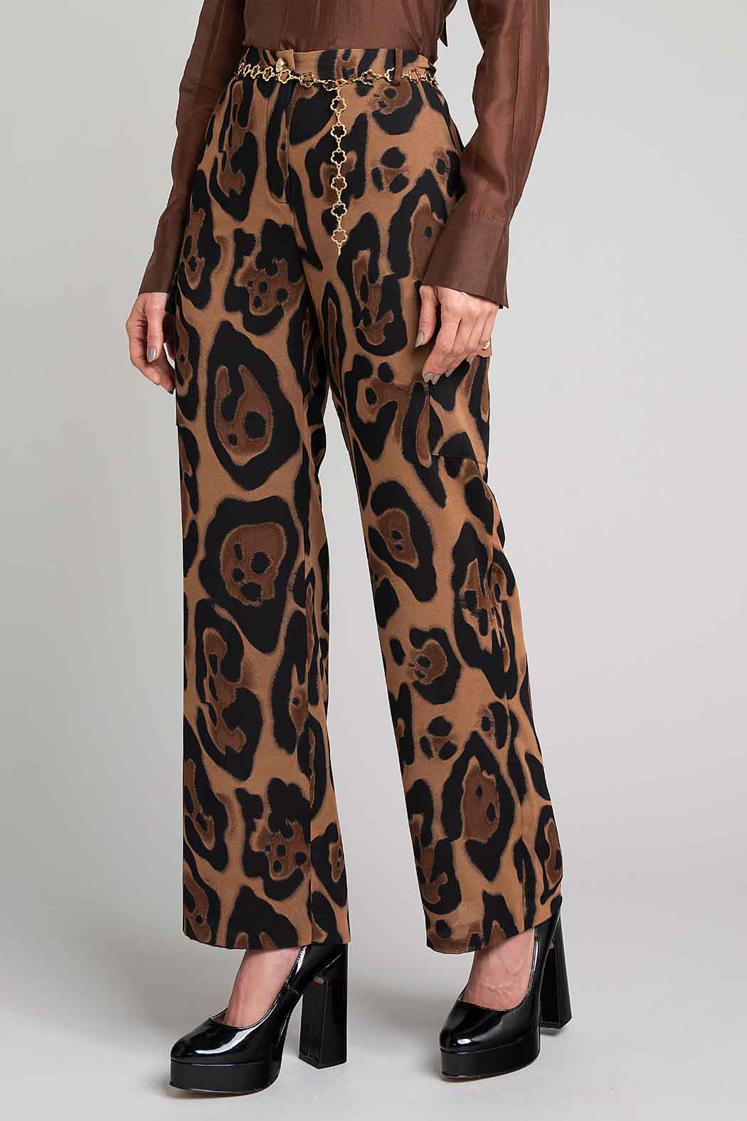 Pantalon Con Estampado Animal Print