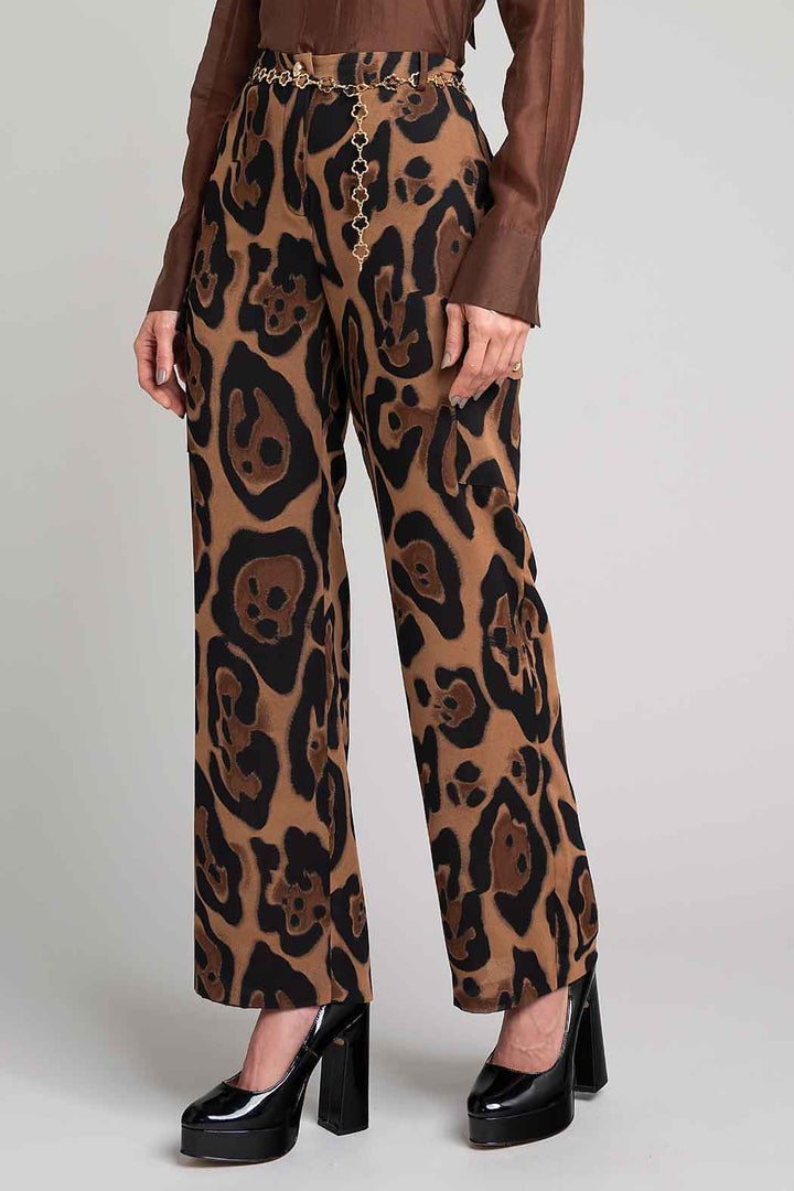 Pantalon Con Estampado Animal Print