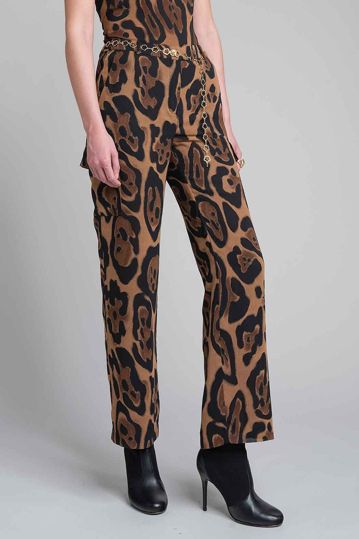 Pantalon Con Estampado Animal Print