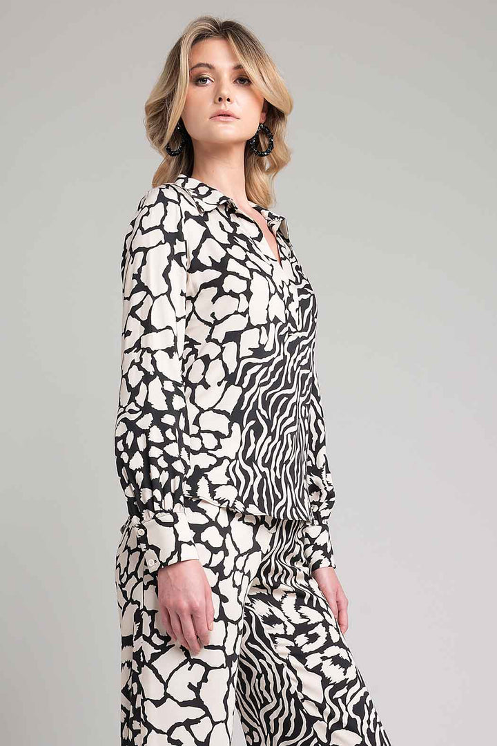 Blusa Estampada Con Manga Larga