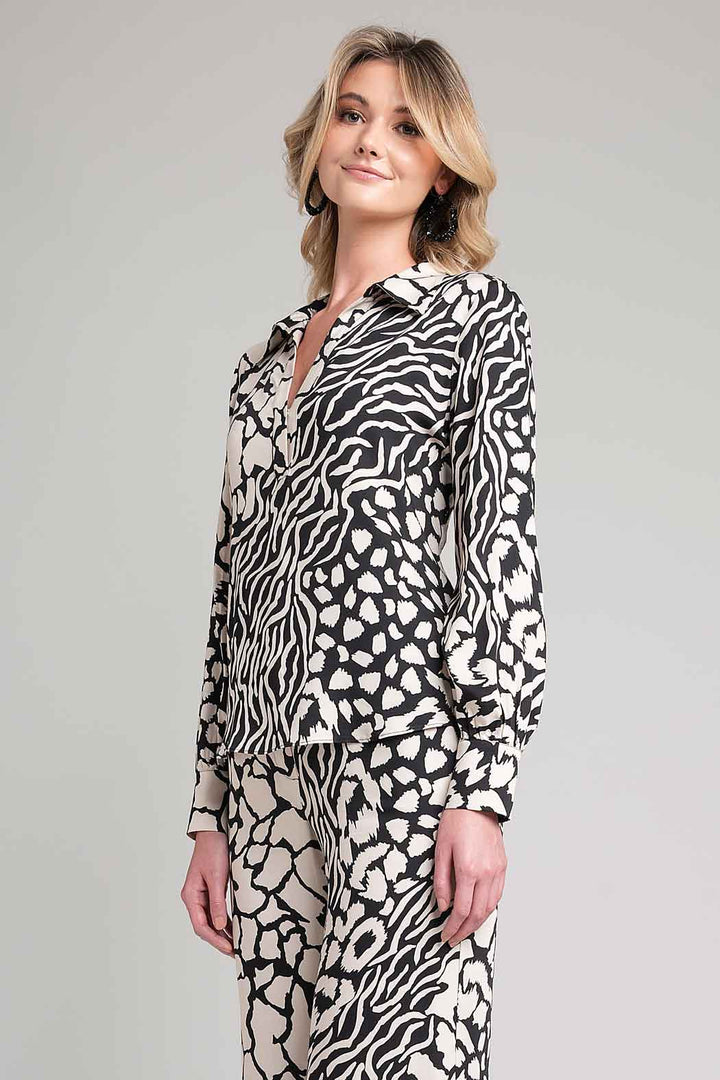 Blusa Estampada Con Manga Larga