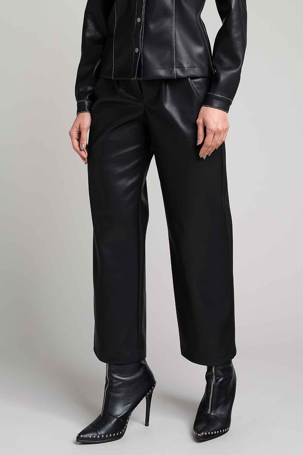 Pantalon De Vinipiel Con Pinzas