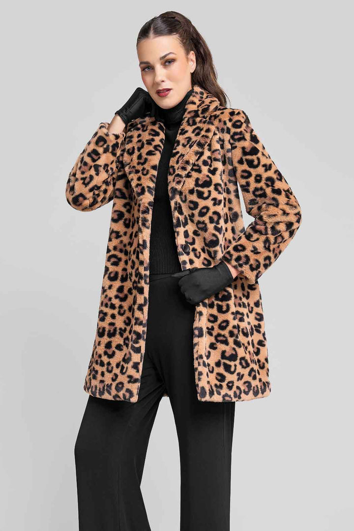 Abrigo De Peluche Con Estampado Animal Print