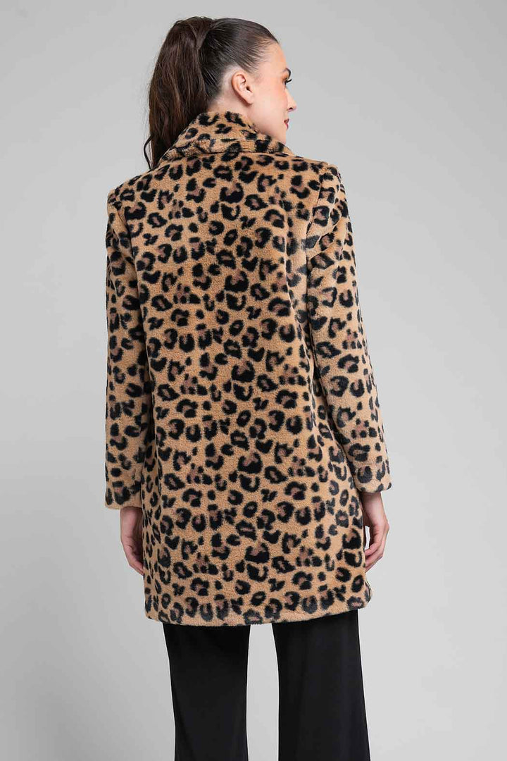 Abrigo De Peluche Con Estampado Animal Print