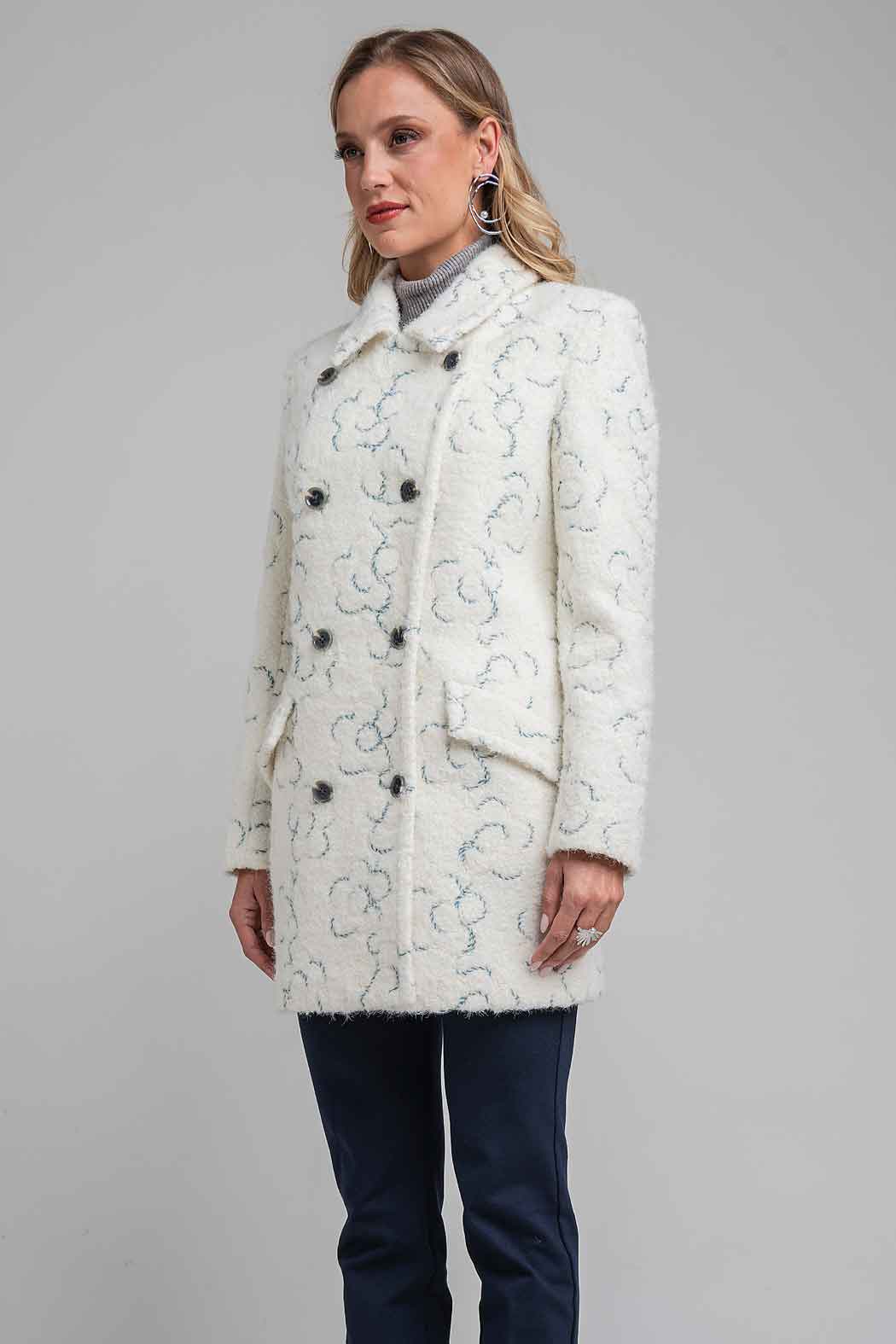 Abrigo Estampado Con Solapa