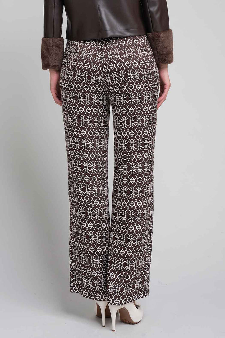 Pantalon Estampado Con Cinturon De Cadena