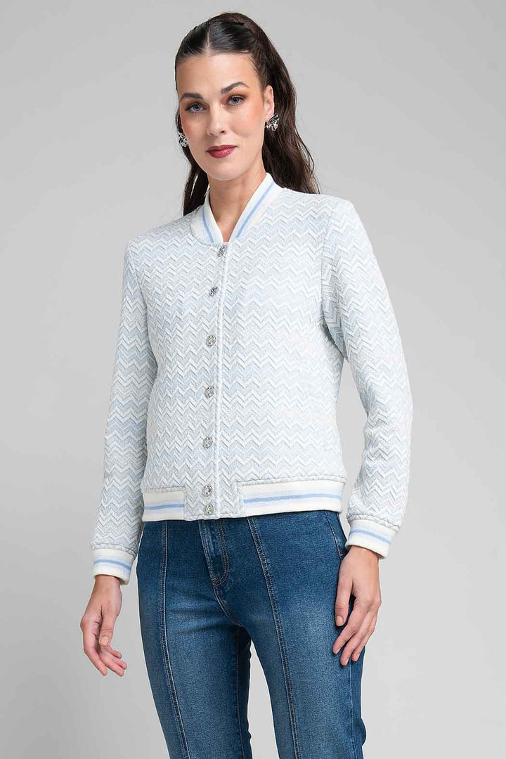 Chamarra Estampada Con Patrón De Zigzag