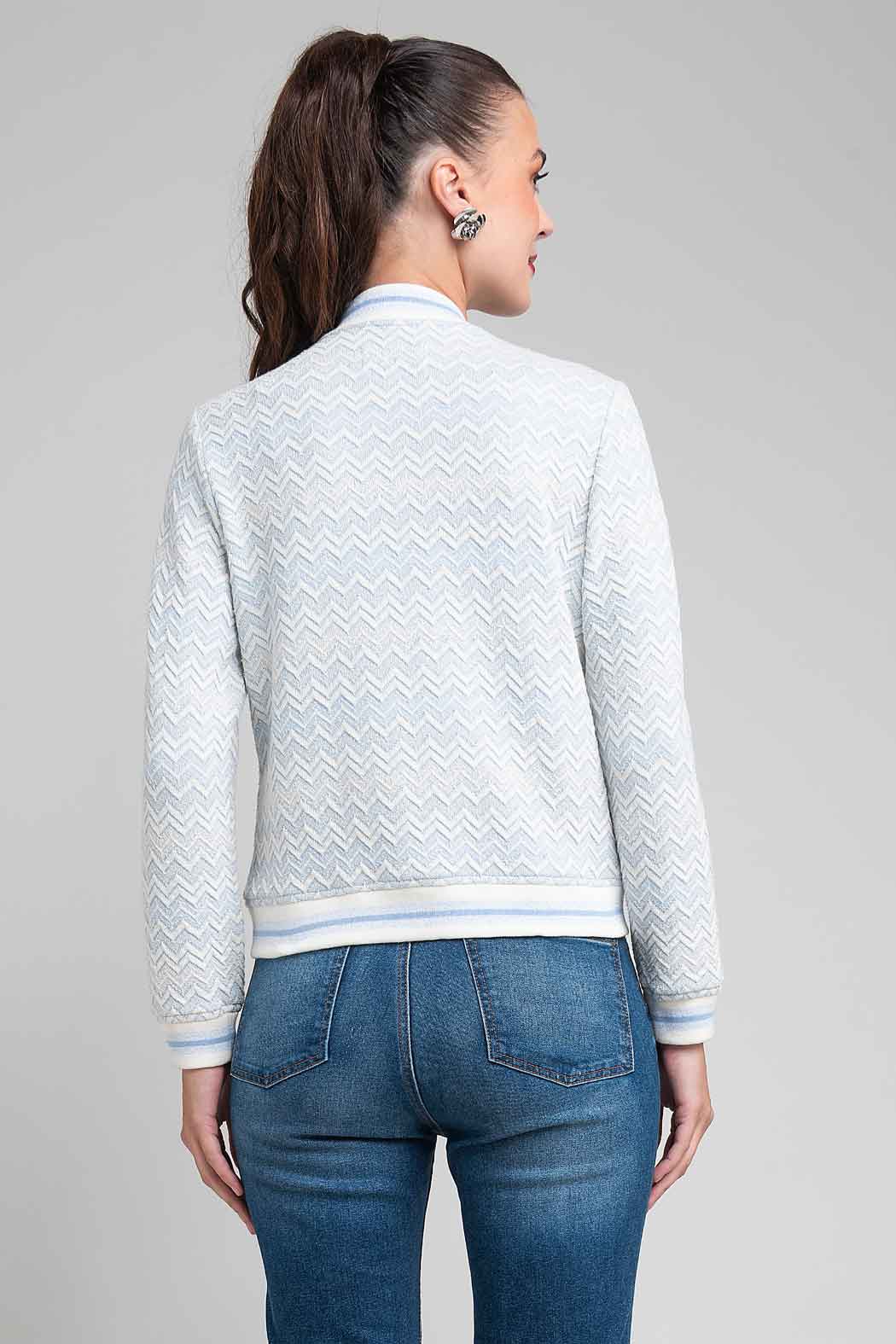 Chamarra Estampada Con Patrón De Zigzag