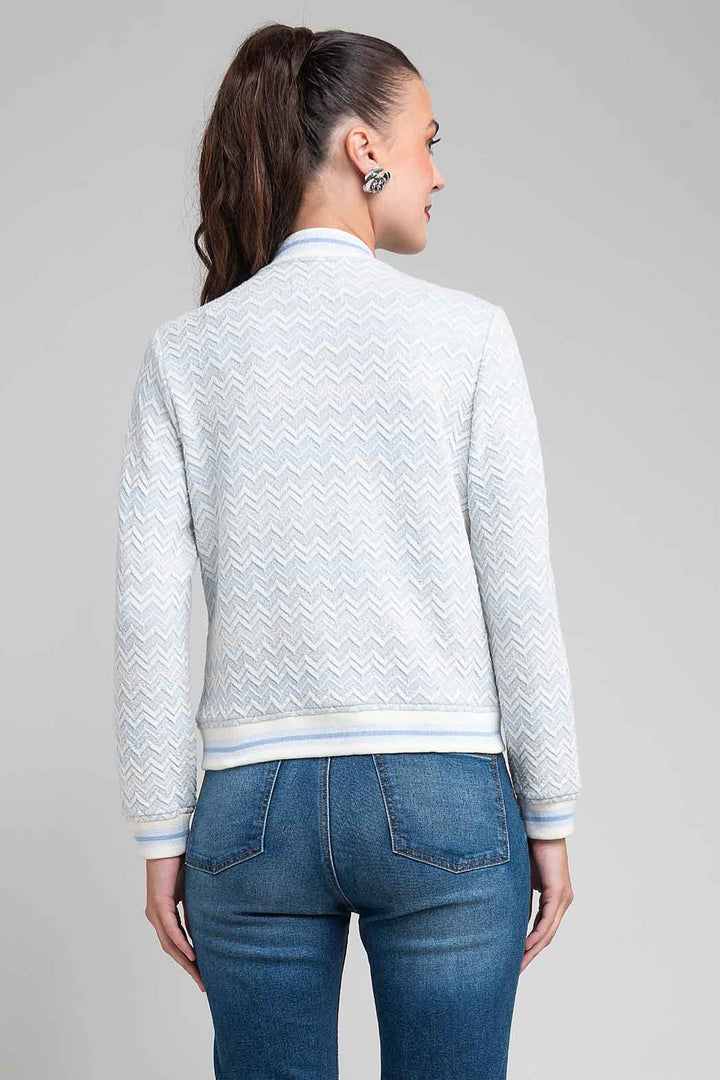Chamarra Estampada Con Patrón De Zigzag